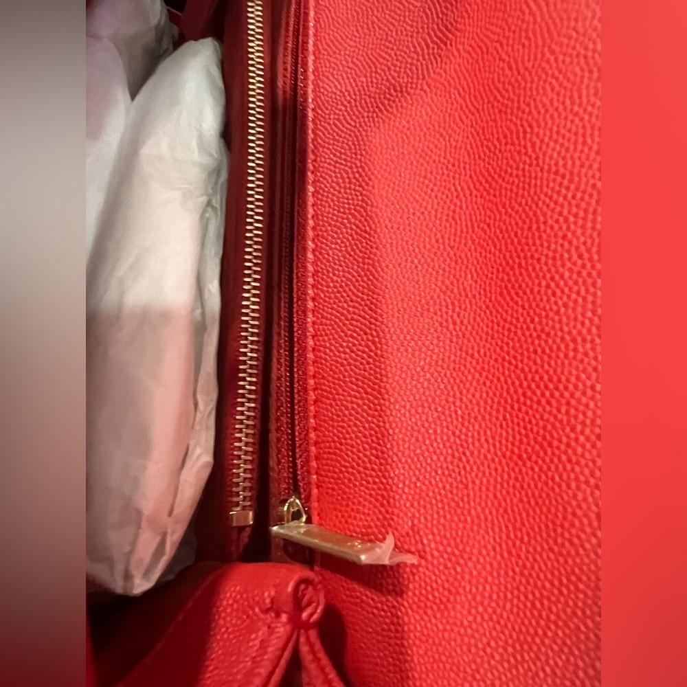 ❤️Coco Chanel Top handle Red Quilted Caviar Bag - Picture 10 of 16